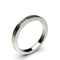 channel setting half eternity black diamond ring