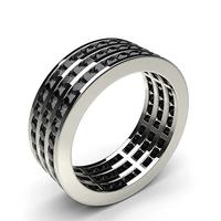 channel setting full eternity black diamond ring