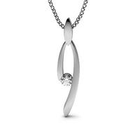 Channel Setting Round Diamond Delicate Pendant