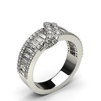 Channel Setting Round & Baguettes Diamond Fashion Ring