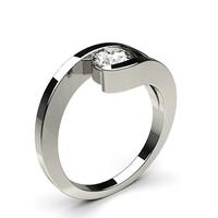 Channel Setting Round Diamond Plain Engagement Ring