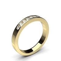 Channel Setting Half Eternity Diamond Ring in 9K Yellow Gold