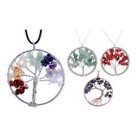 Chakra Tree of Life Necklaces - 4 Natural Stone Designs