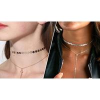 Choker Necklace with Tassel Pendant - 2 Colours