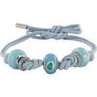 Chrysalis Blue Leather \'Oregon\' Blue Bead Charm Bracelet
