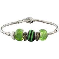 chrysalis 925 sterling silver everglades green bead charm bracelet