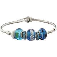 Chrysalis 925 Sterling Silver \'Michigan\' Blue Bead Charm Bracelet