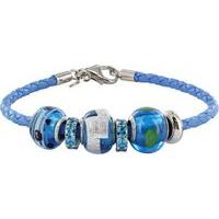 chrysalis blue leather arizona sterling silver blue bead charm bracele ...