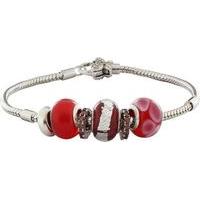 Chrysalis 925 Sterling Silver \'Texas\' Red Bead Charm Bracelet