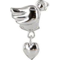 Chrysalis 925 Sterling Silver \'Dove Love\' Heart Drop Spacer