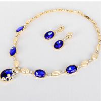 Choker Necklaces Crystal Circular Crystal Circle Purple 1 Necklace Earrings For Wedding Engagement Daily 2 pc Wedding Gifts