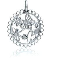 Chrysalis Sterling Silver Butterfly, Dragonfly & Flower Tag Pendant