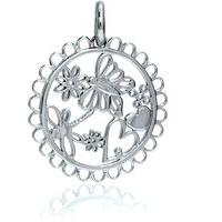 chrysalis sterling silver butterfly dragonfly flower tag pendant