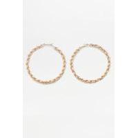 Chain Hoop Earrings, GOLD