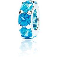 Chrysalis 925 Sterling Silver Blue Cubic Zirconia Wide Spacer