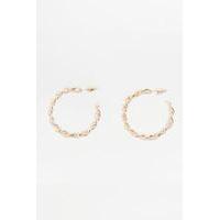 Chunky Chain Hoop Earrings, GOLD