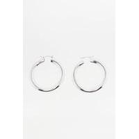 Chunky Flat Hoop Earrings, SILVER