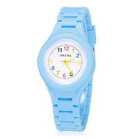 Children\'s Colorful Dial Bright Color Silicone Band Quartz Analog Wrist Watch (Assorted Colors) Cool Watches Unique Watches Strap Watch