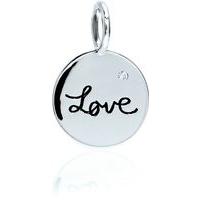 chrysalis sterling silver white cz round love tag pendant