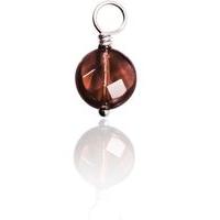 Chrysalis Sterling Silver Faceted Smoky Topaz Small Round Gem Pendant