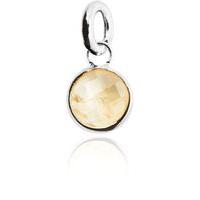 Chrysalis Sterling Silver Bezel Set Small Round Citrine Pendant