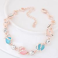 Chain Bracelet Alloy Rhinestone Heart Fashion Women\'s Jewelry 1pc