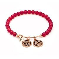 chrysalis rose gold love red agate bangle