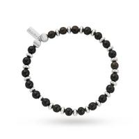 ChloBo Mens Black Horn Slim Round Bracelet