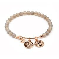 Chrysalis Rose Gold Femininity Grey Agate Bangle