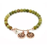 Chrysalis Rose Gold Nature Moss Jade Bangle