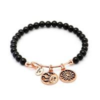 chrysalis rose gold strength black agate bangle