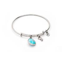 Chrysalis Turquoise Howlite December Silver Bangle