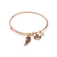 Chrysalis Charmed Guardian Angel Expandable Bangle in Rose Gold