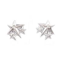 Chrysalis Charmed Lucky Star Earrings in Silver