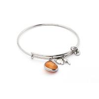 Chrysalis Citrine Jade November Silver Bangle