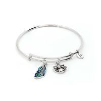 Chrysalis Nature Collection Peacock Feather Silver Bangle