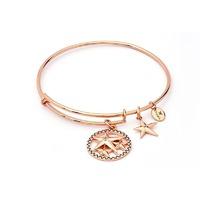 chrysalis charmed lucky star expandable bangle in rose gold