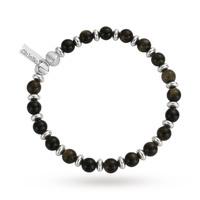 chlobo mens golden obsidian ball bracelet