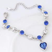 charm bracelet alloy rhinestone heart fashion womens jewelry 1pc