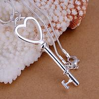 Charming Silver Key and Heart Shape Women\'s Pendents