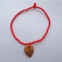 Chinese Red Leaves Symbol of Peace and Prosperity for the Classic Red Rope Bracelet