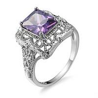 Charming Purple Zircon Stone Ring Retro Filled Crystal Bead Finger Rings For Women Bohemian Anel Feminino