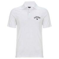 chev embossed polo shirt white