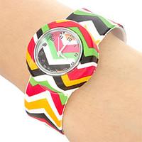 childrens colorful colorful pattern bendable plastic band slap watch c ...