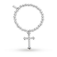 ChloBo Small Ball Inscribed Cross Bracelets