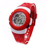 children kids sports stop electronic wrist watch night lights alarm cl ...