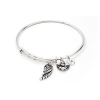 chrysalis charmed guardian angel expandable bangle in silver