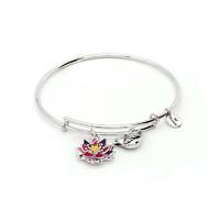 Chrysalis Nature Collection Lotus Flower Silver Bangle