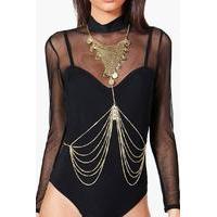 Chainmail Bib Style Body Chain - gold