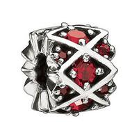 Chamilia Charm Red Shimmering Stones Silver